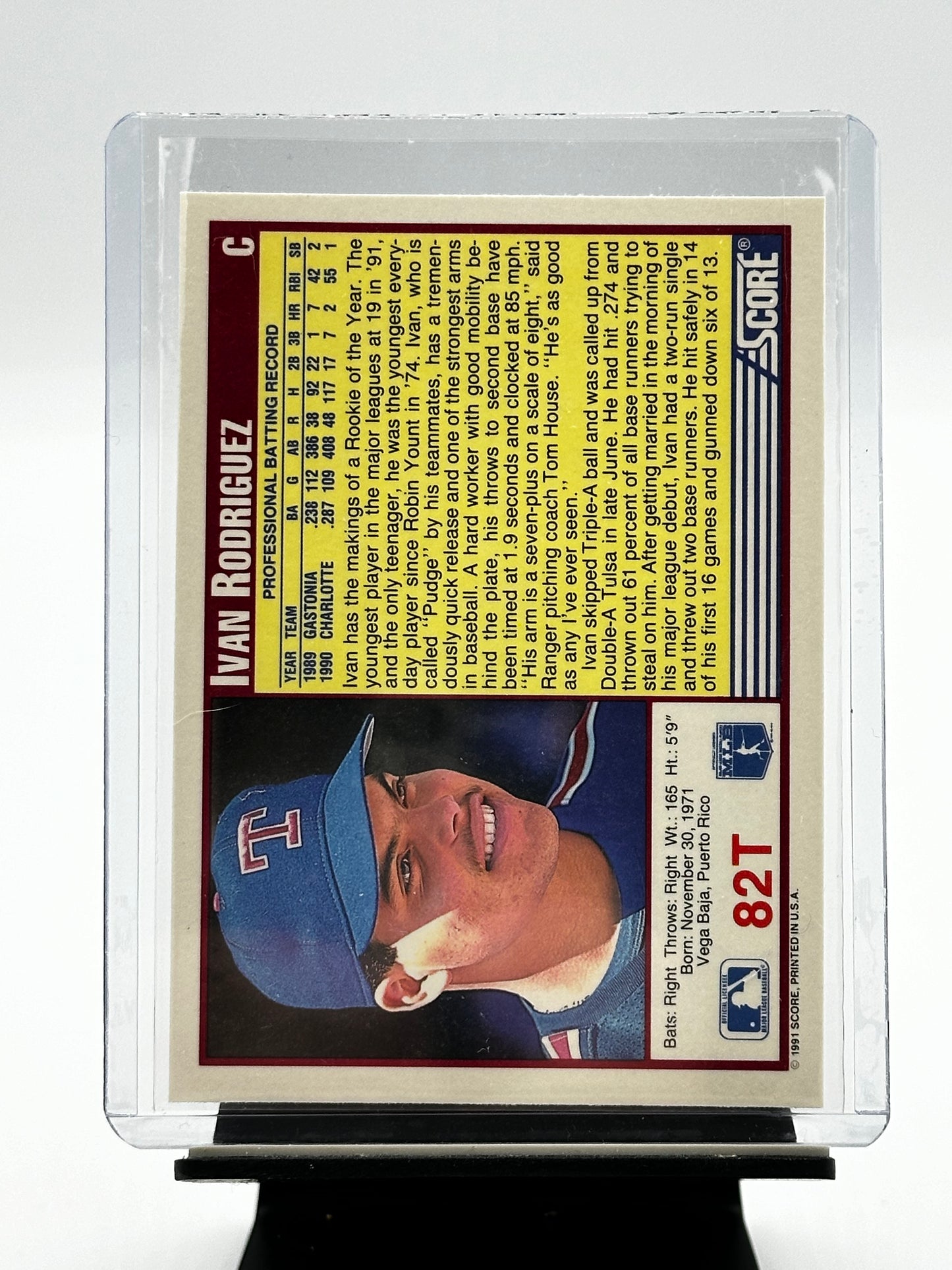 1991 Score Traded #82T Ivan Rodriguez RC