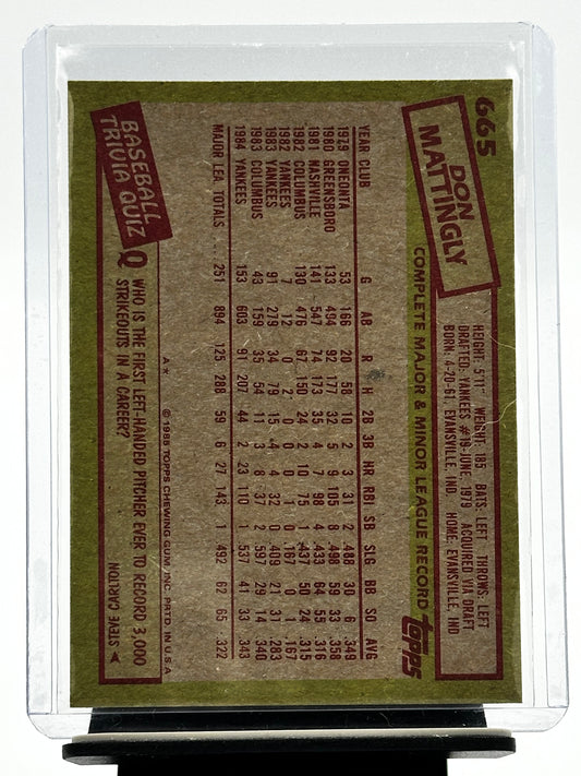 1985 Topps #665 Don Mattingly