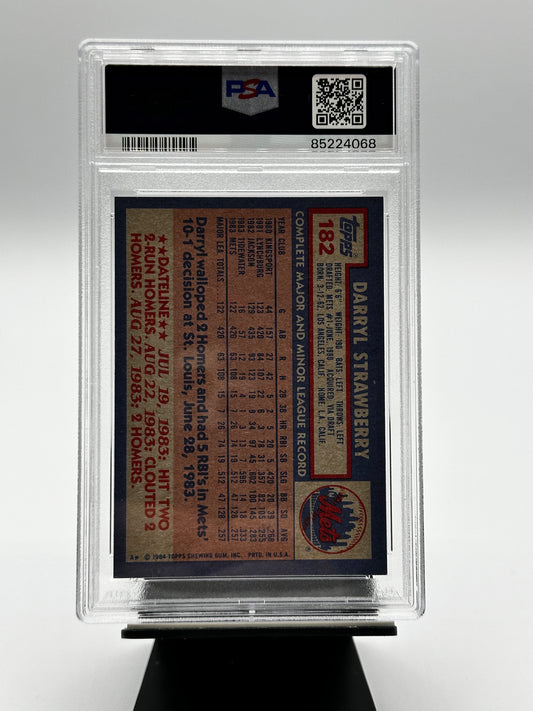1984 Topps #182 DARRYL STRAWBERRY Mets RC PSA 8 NM-Mint