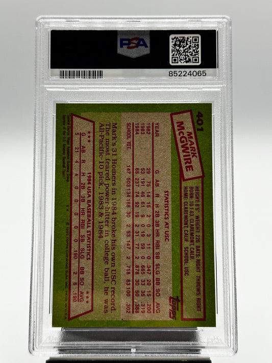 1985 Topps Mark McGwire #401 PSA 6