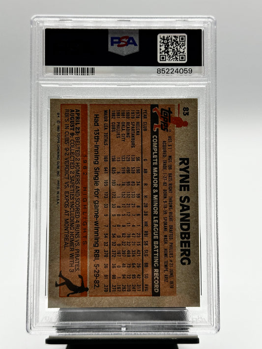 1983 Topps #83 Ryne Sandberg RC PSA 6
