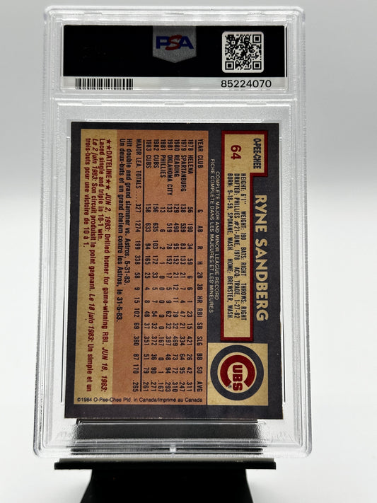 1984 O-PEE-CHEE #64 Ryne Sandberg PSA 6