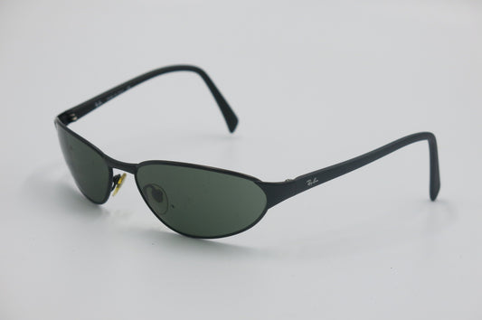 Ray-Ban W3060 Matte Black Wrap Sunglasses – Vintage New Old Stock
