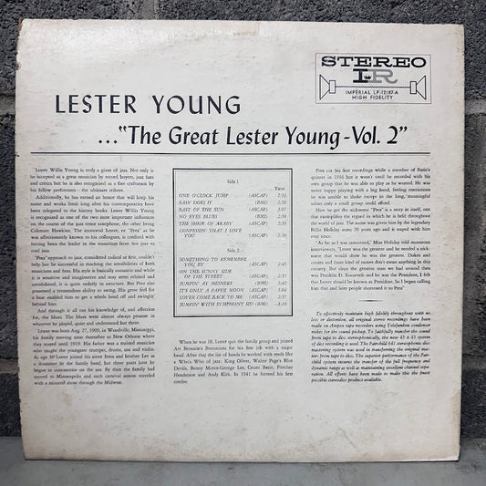 Lester Young – The Great Lester Young, Volume 2