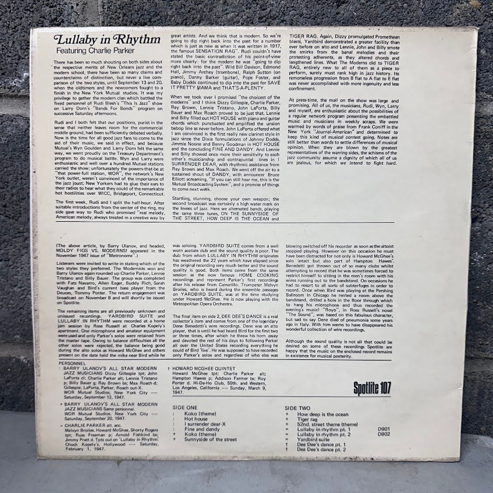 Charlie Parker – Lullaby in Rhythm