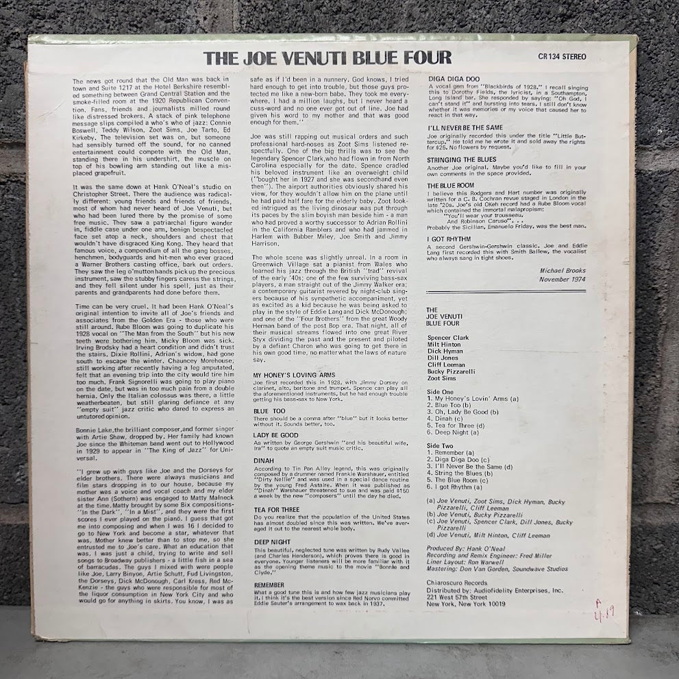 Joe Venuti – The Joe Venuti Blue Four