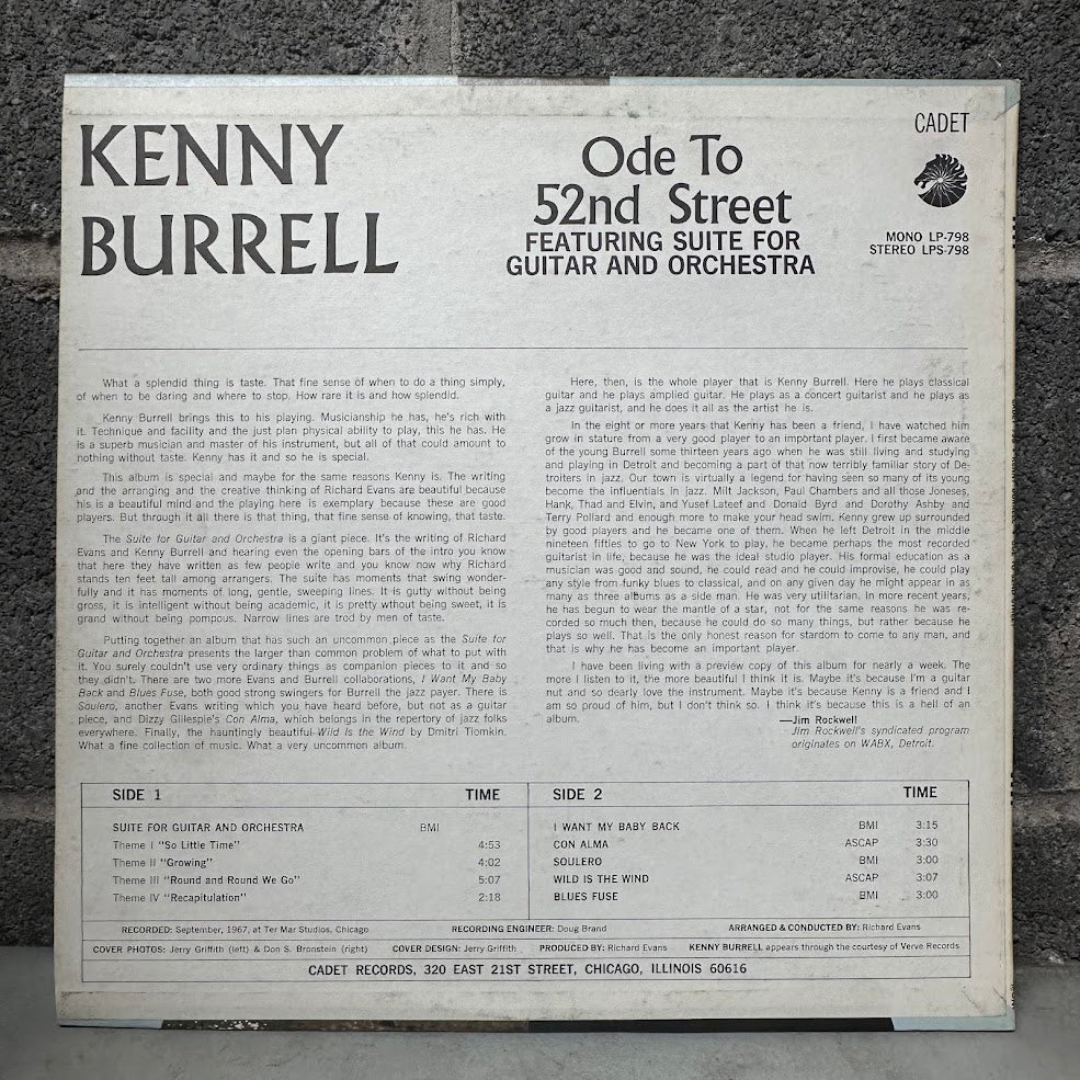 Kenny Burrell – Ode to 52nd Street