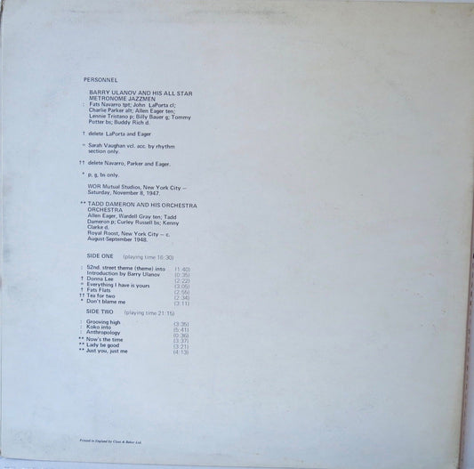 Anthropology - Barry Ulanov, Tadd Dameron Charlie Parker Vintage Jazz LP - Spotlite