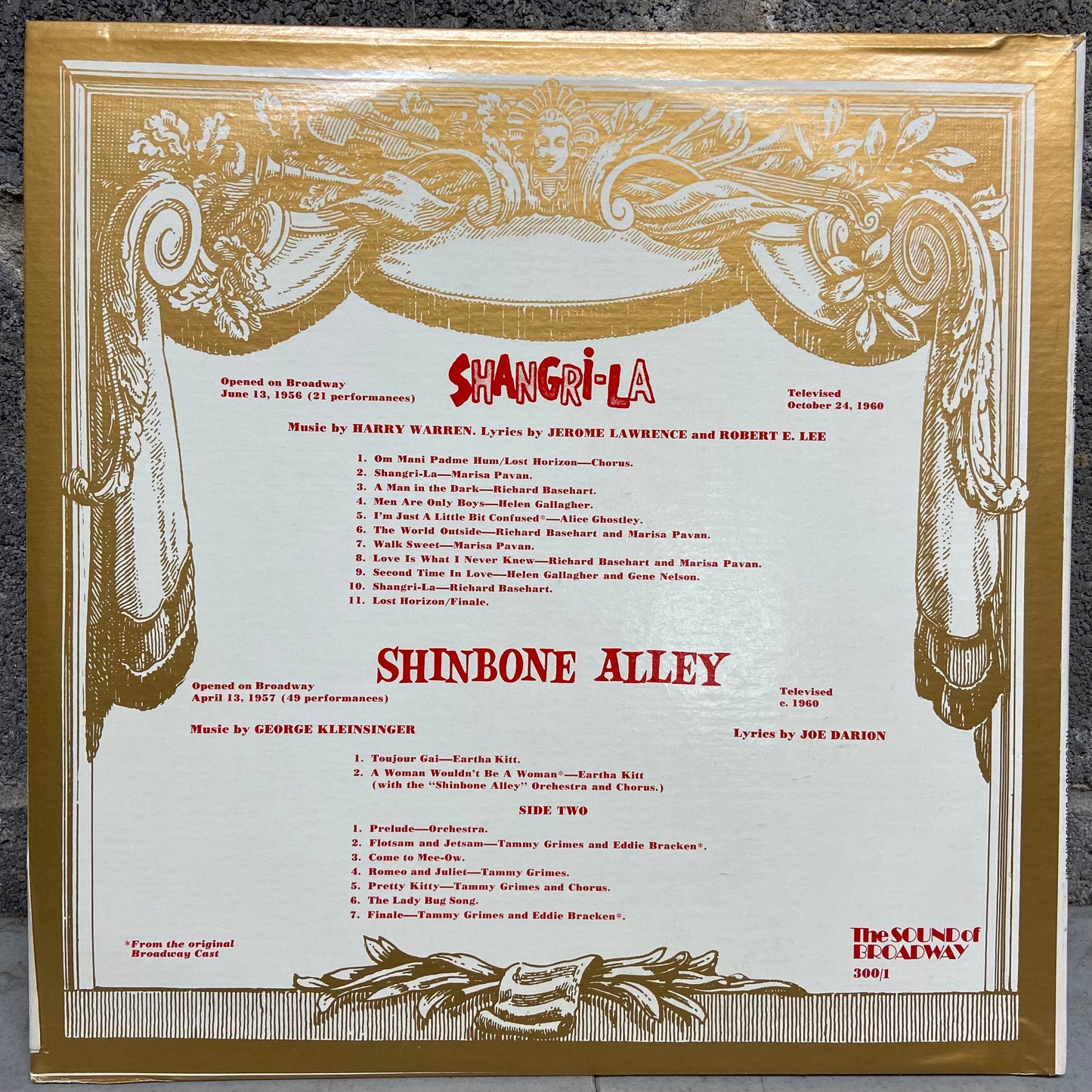 Shangri-la and Shinbone Alley Broadway Musicals