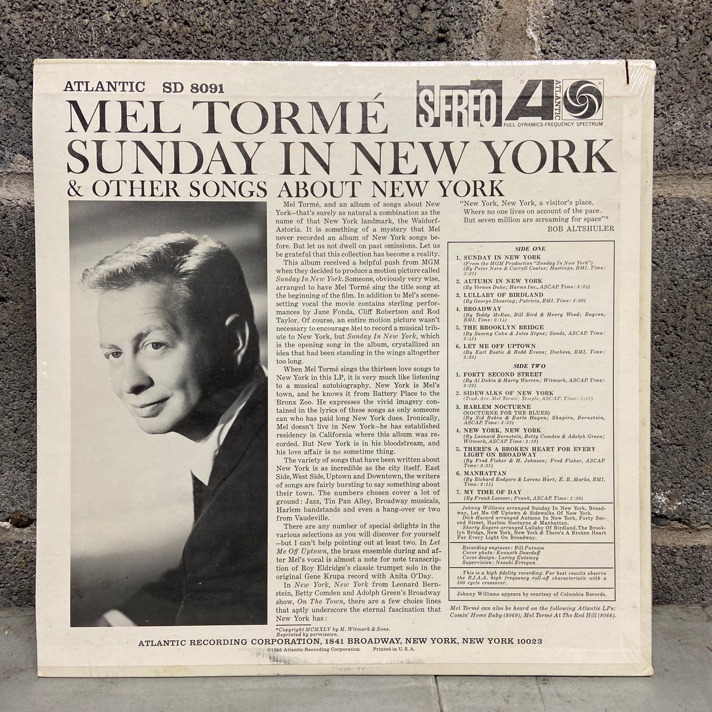 Mel Tormé – Sings Sunday In New York And Other Songs About New York