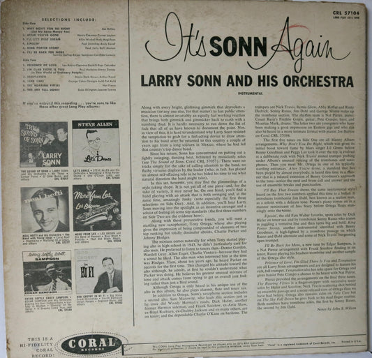Larry Sonn Orchestra – It's Sonn Again