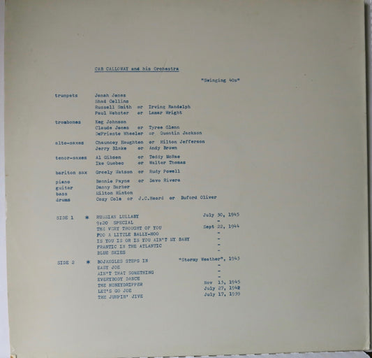 Cab Calloway And His Orchestra – Swinging 40s