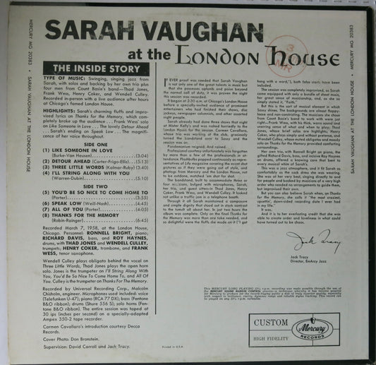 Sarah Vaughan – After Hours At The London House