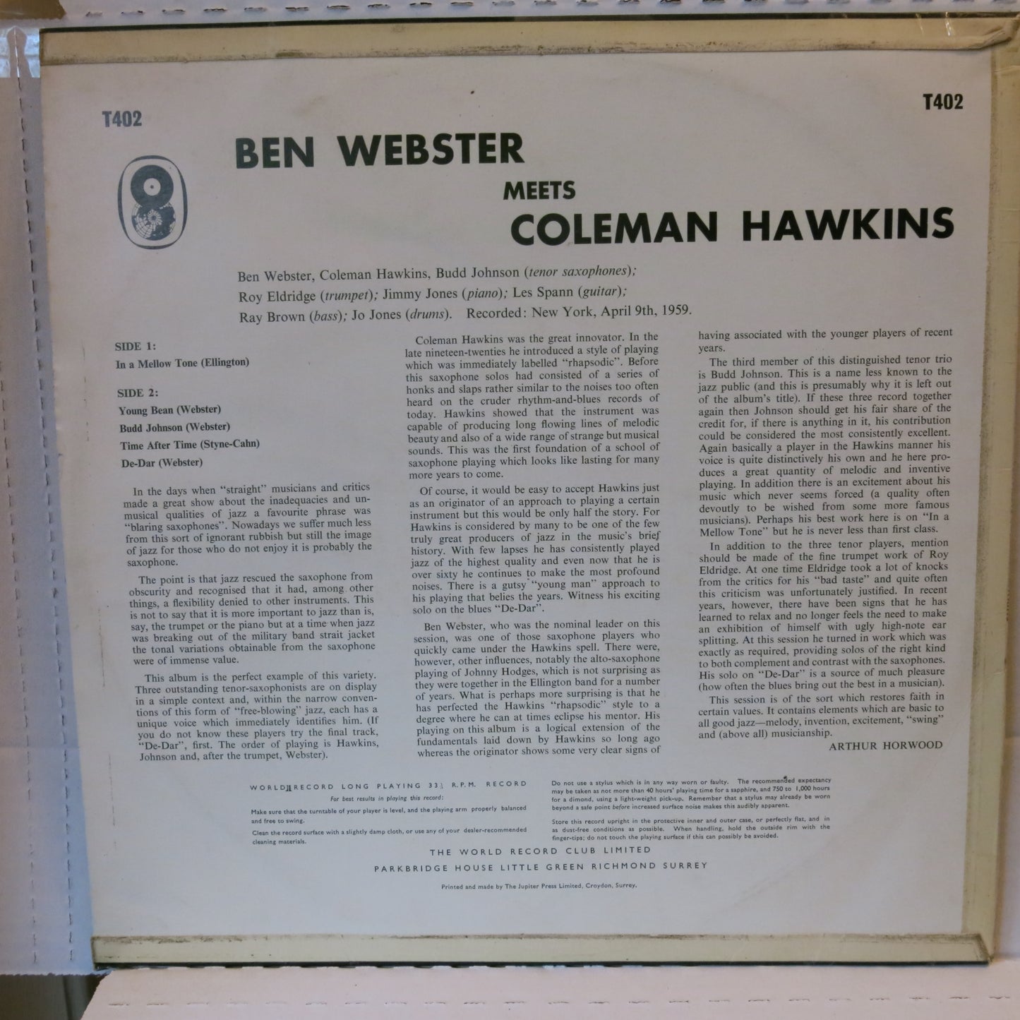 Ben Webster Meets Coleman Hawkins