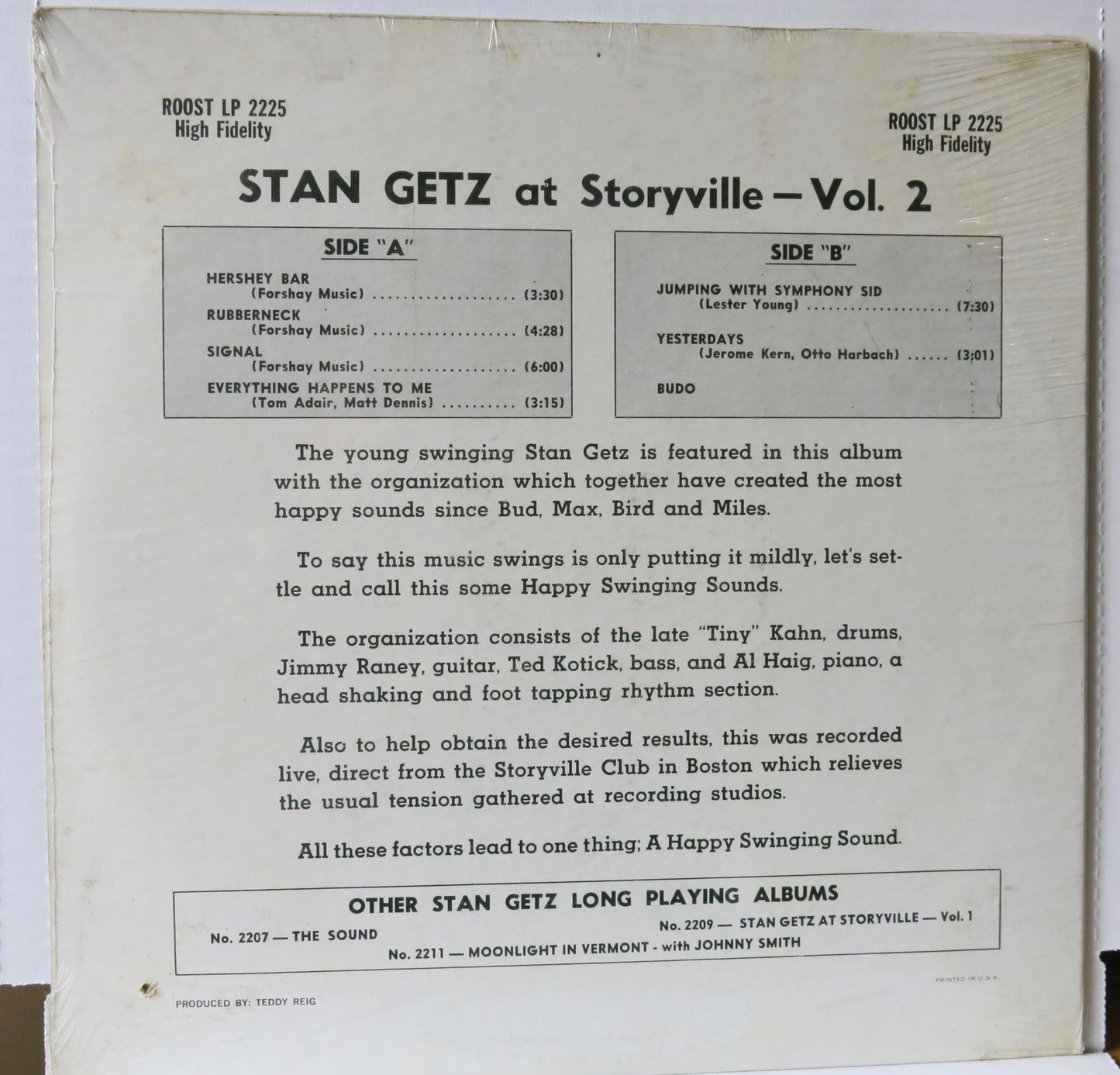 Stan Getz – At Storyville - Vol. 2