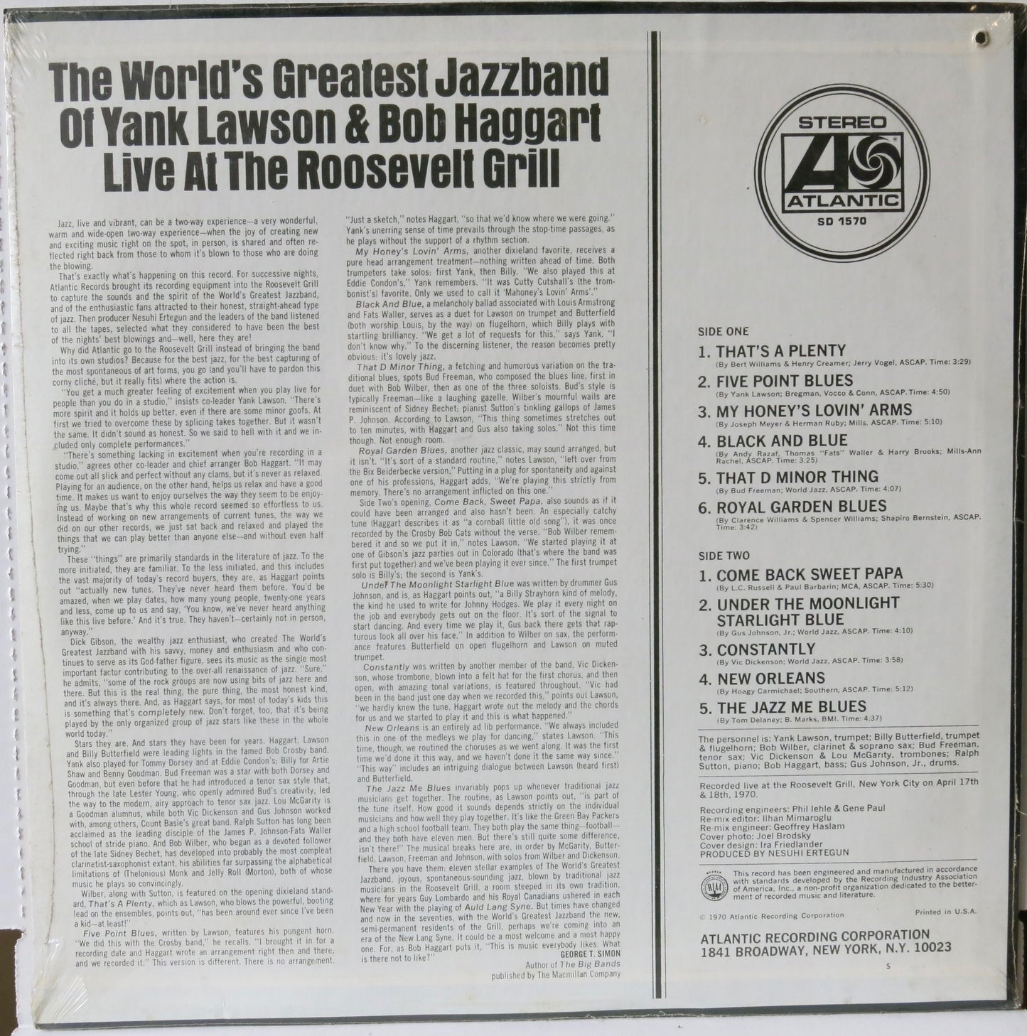 World's Greatest Jazzband Of Yank Lawson And Bob Haggart – Live At The Roosevelt Grill