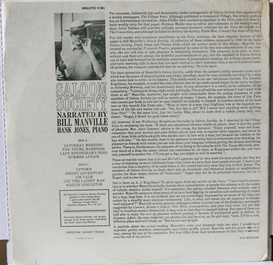 Bill Manville / Hank Jones – Saloon Society