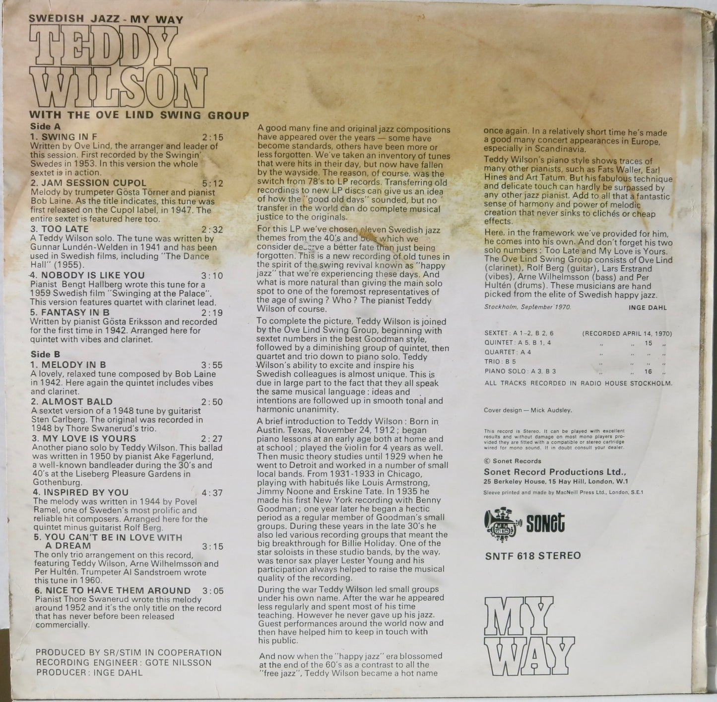 Teddy Wilson & The Ove Lind Swing Group – Swedish Jazz My Way