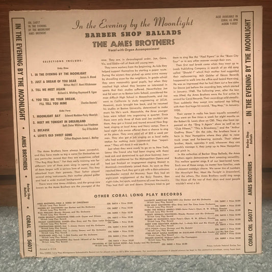 The Ames Brothers – In The Evening By The Moonlight - Coral