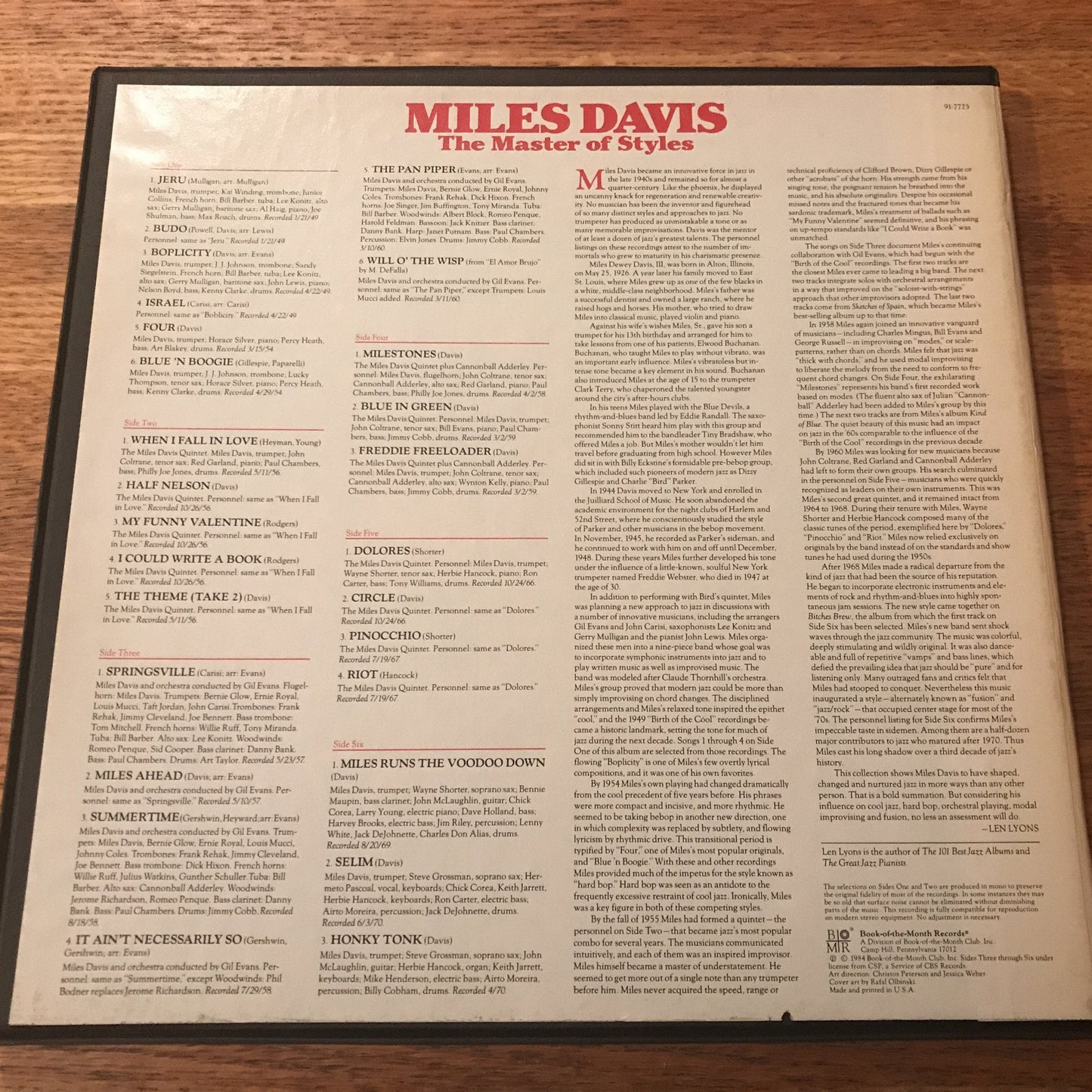 Miles Davis - The Master of Styles - Book of the month records