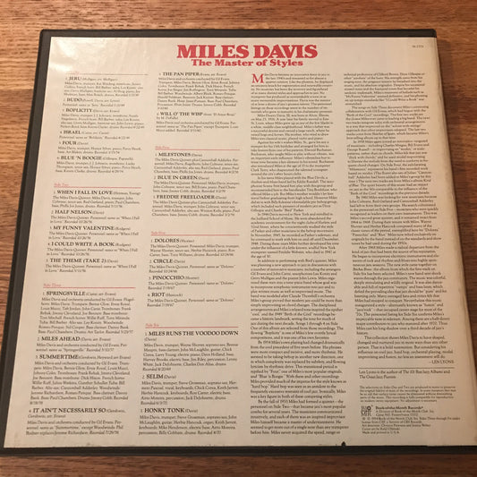 Miles Davis - The Master of Styles - Book of the month records