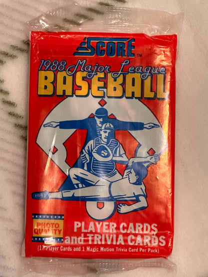 1988 Score Baseball Unopened Foil Pack – Factory Sealed Vintage Pack