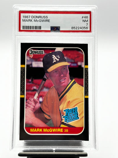 1987 Donruss #46 Mark McGwire RC PSA 7