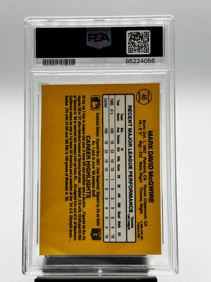 1987 Donruss #46 Mark McGwire RC PSA 7