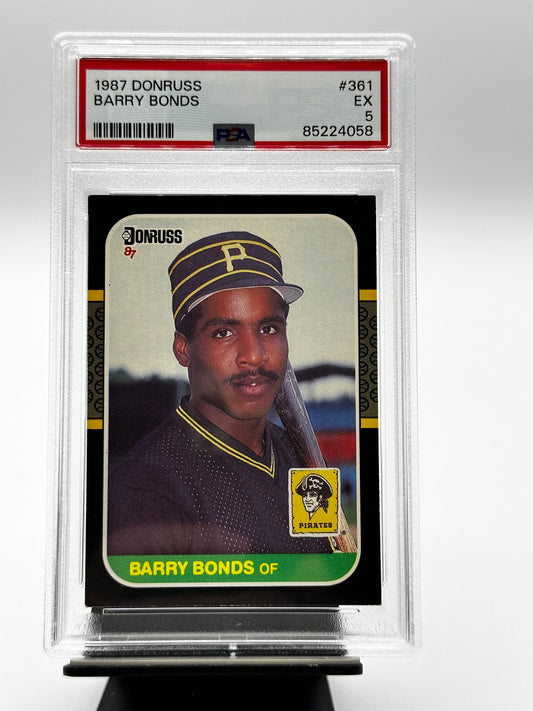 1987 Donruss #361 Barry Bonds RC PSA 5