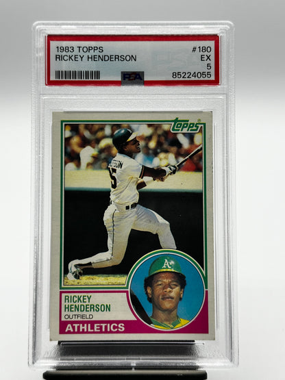 1983 Topps #180 Rickey Henderson HOF PSA 5