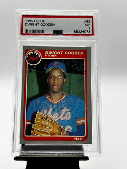 1985 Fleer Dwight Gooden #82 RC PSA 7