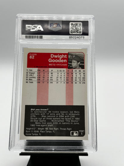 1985 Fleer Dwight Gooden #82 RC PSA 7