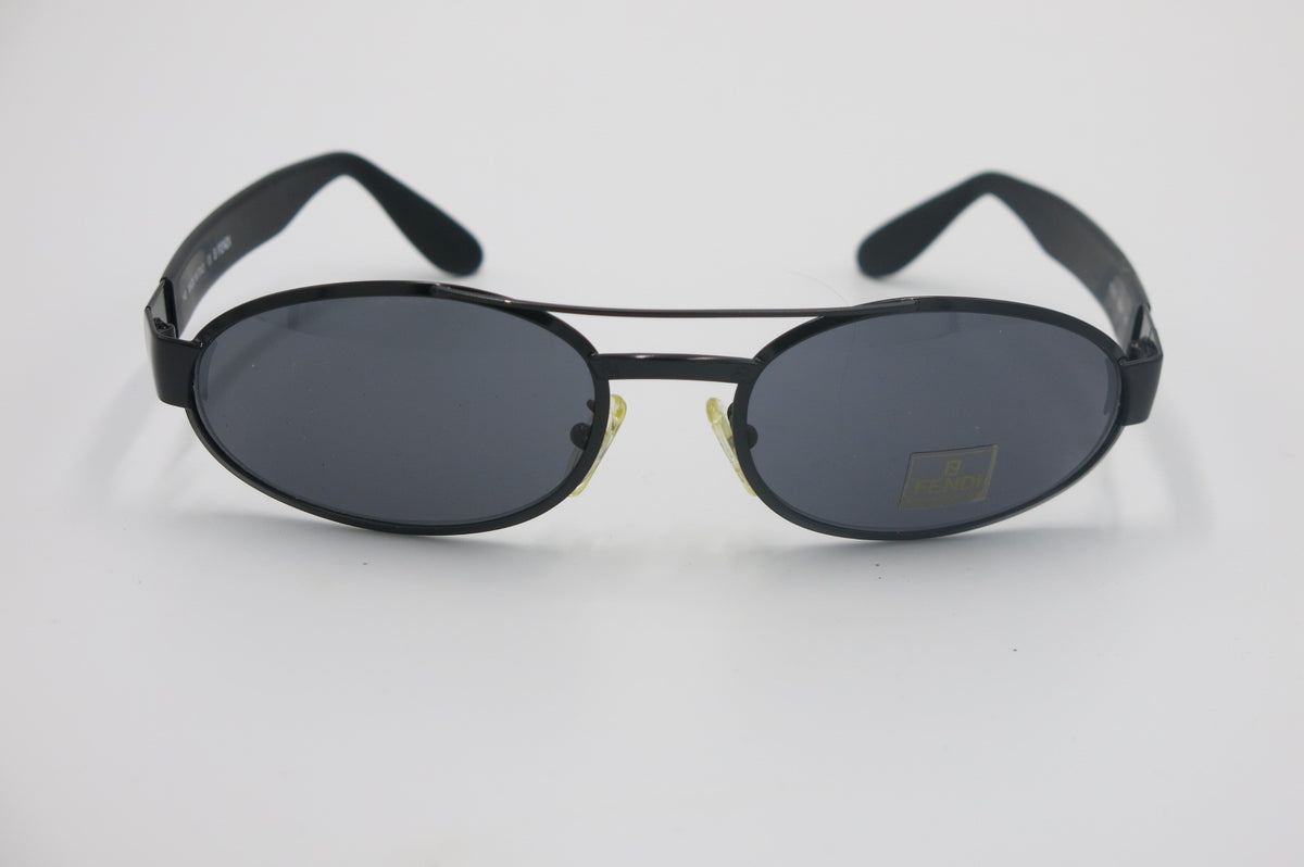 Vintage Fendi 303 Sunglasses | 1990s Deadstock | Black Rectangular Frames