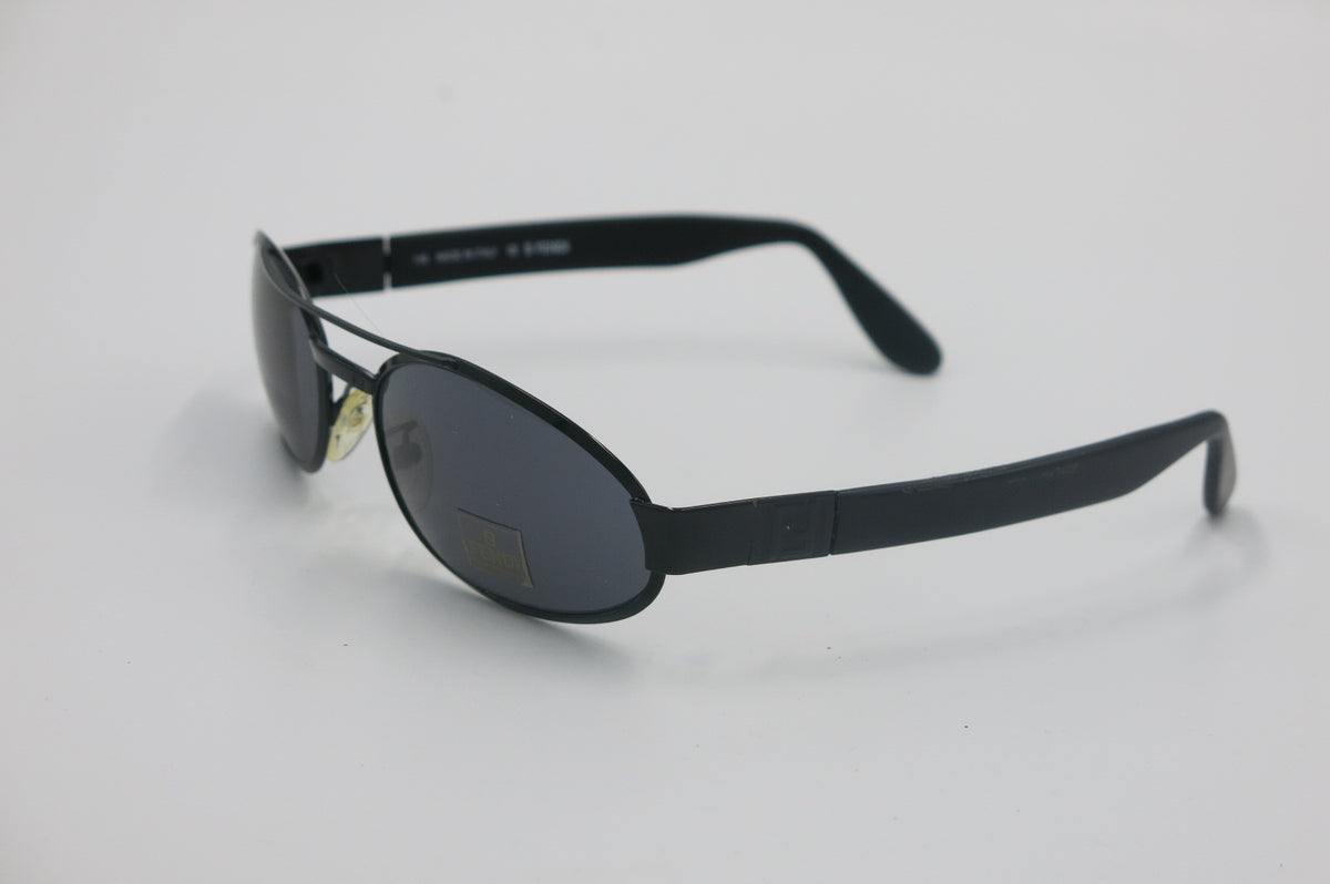 Vintage Fendi 303 Sunglasses | 1990s Deadstock | Black Rectangular Frames