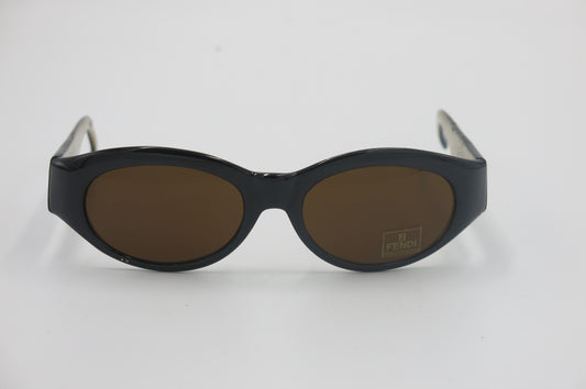 Fendi FS152 Deadstock Oval Sunglasses – Brown Lenses & Logo Temples