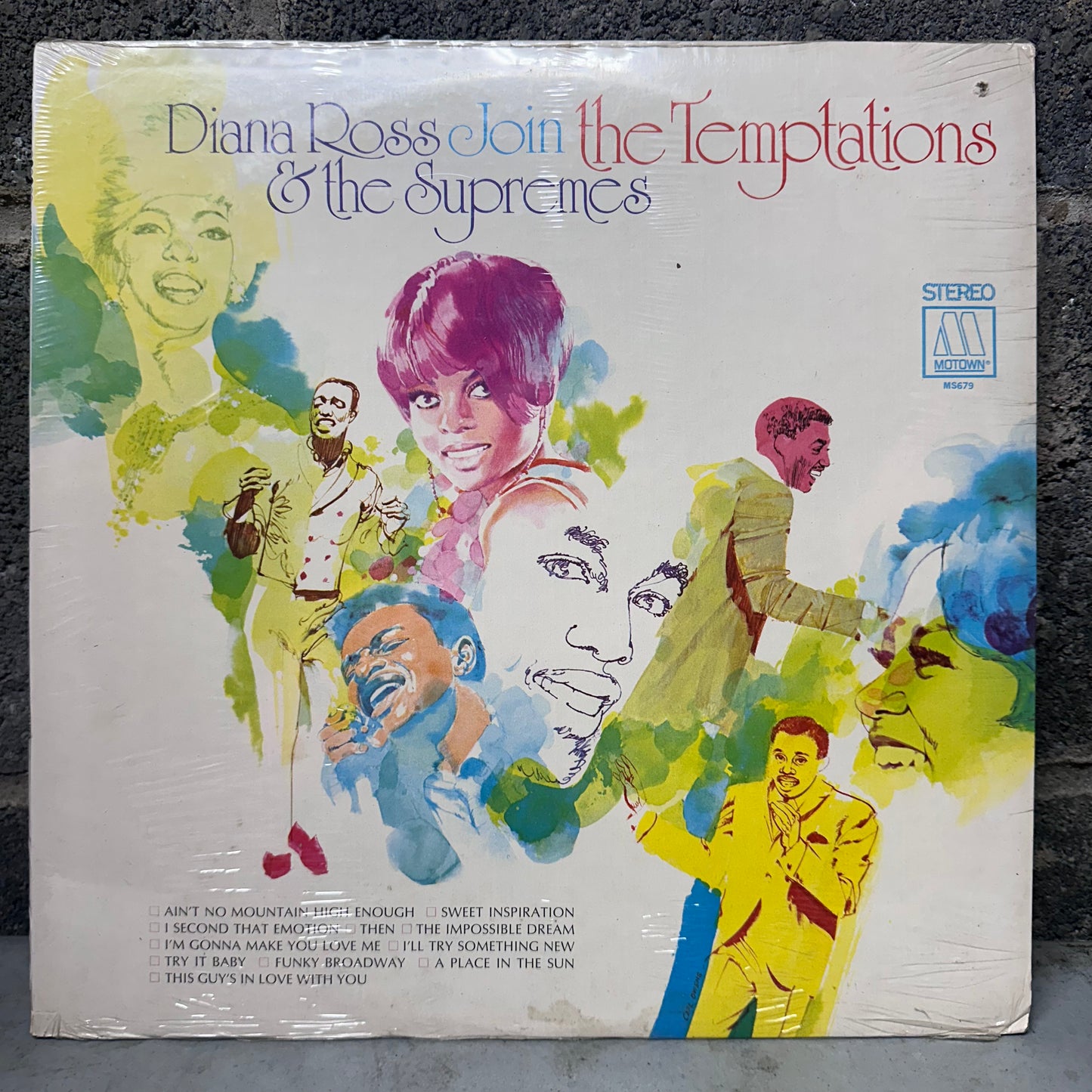 Album cover featuring Diana Ross, The Temptations, and The Supremes with colorful artwork.