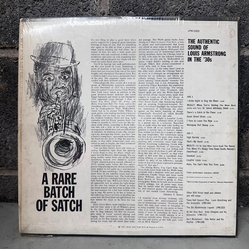 Louis Armstrong – A Rare Batch of Satch (The Authentic Sound of Louis Armstrong in the ’30s)