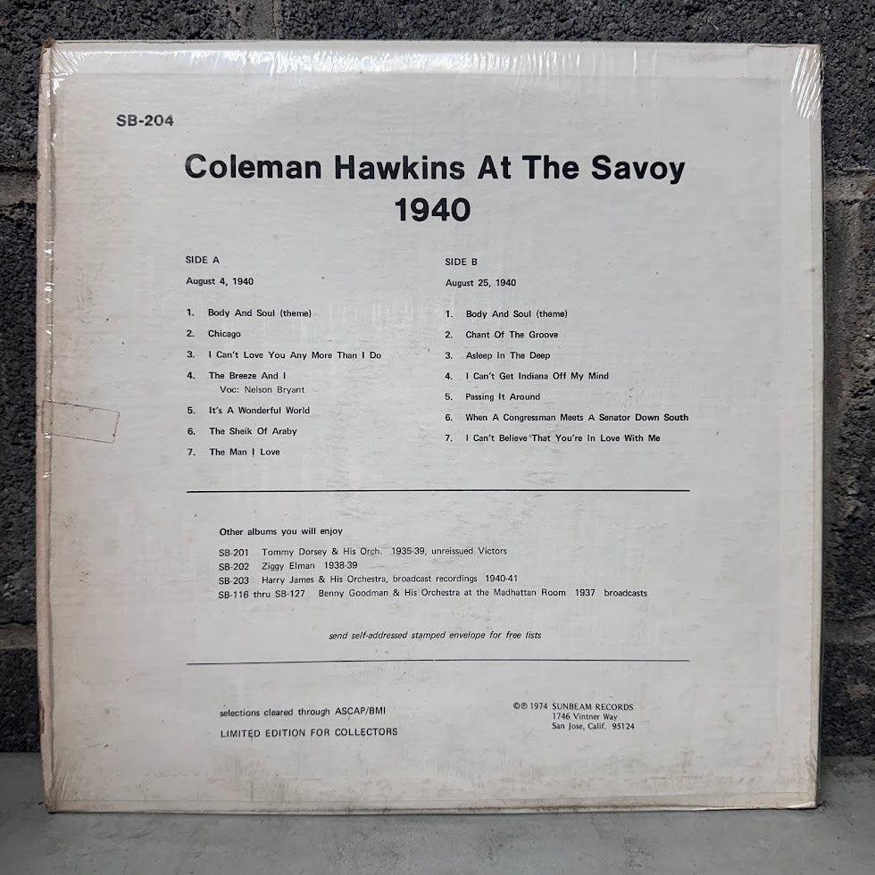 Coleman Hawkins - At the Savoy 1940