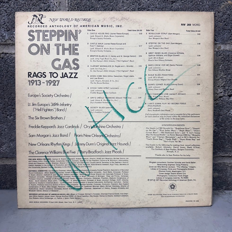 Various Artists - Steppin' on the Gas: Rags to Jazz 1913–1927