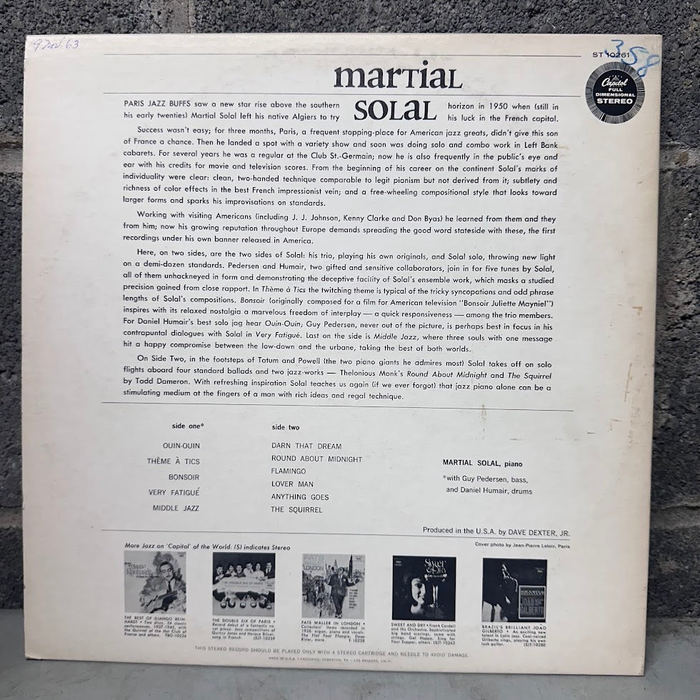 Martial Solal - The Debut on Discs of Europe’s Greatest Jazz Pianist