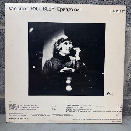 Paul Bley – Open, to Love