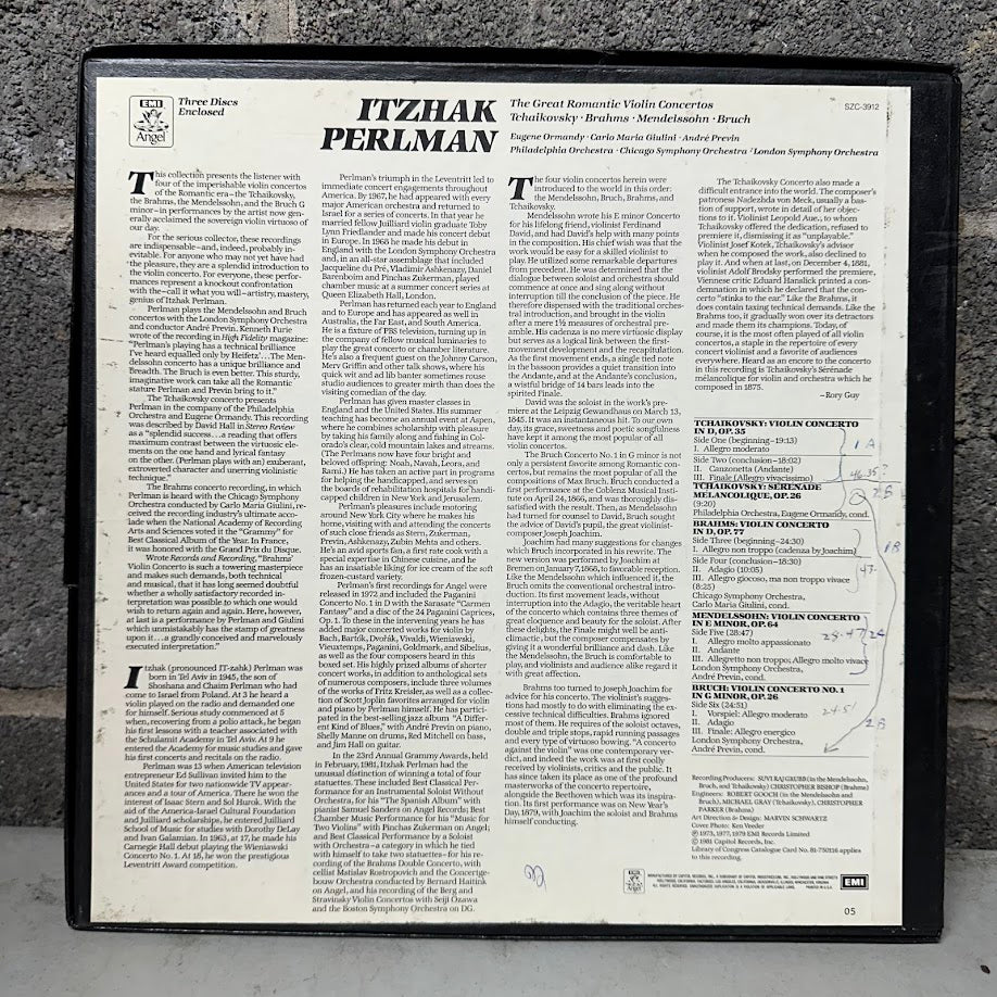 Itzhak Perlman – The Great Romantic Violin Concertos