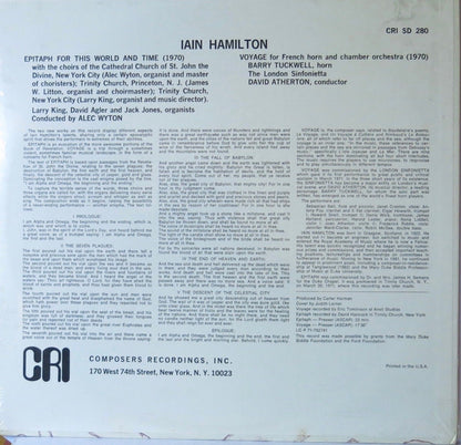 Iain Hamilton ‎– Voyage For Horn And Orchestra / Epitaph For This World And Time - Composers Recordings Inc.