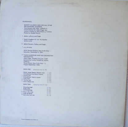 Anthropology - Barry Ulanov, Tadd Dameron Charlie Parker Vintage Jazz LP - Spotlite