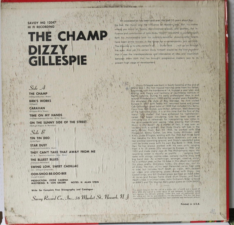 Dizzy Gillespie ‎– The Champ