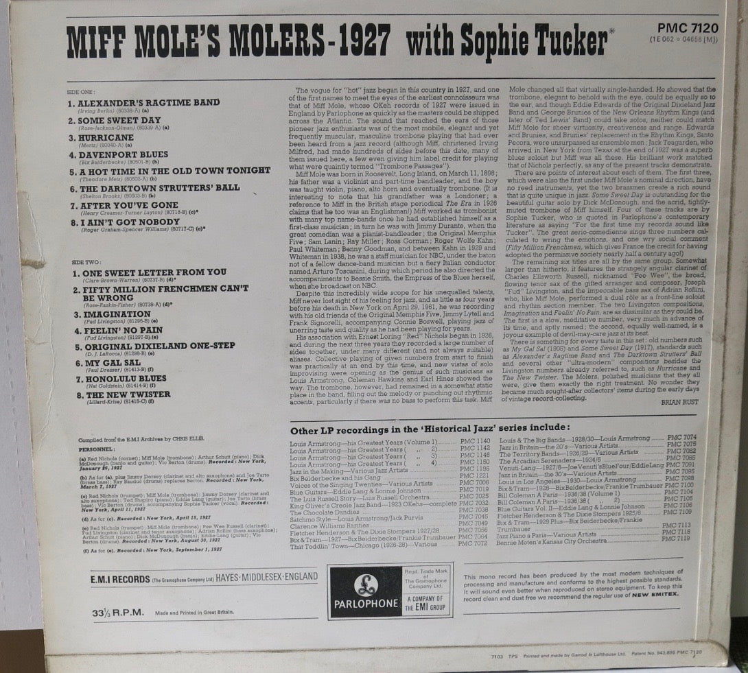 Miff Mole's Molers – Miff Mole's Molers 1927