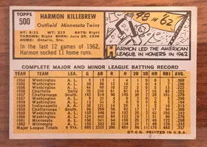 1963 Topps #500 Harmon Killebrew