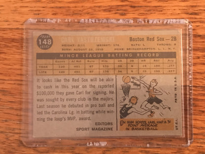 1960 Topps Carl Yastrzemski Rookie Card #148 NM - Topps