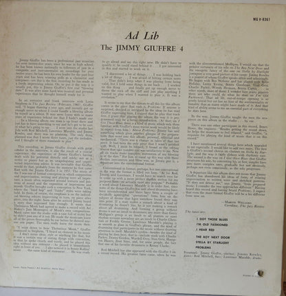 The Timmy Giuffre 4 - Ad Lib - Verve