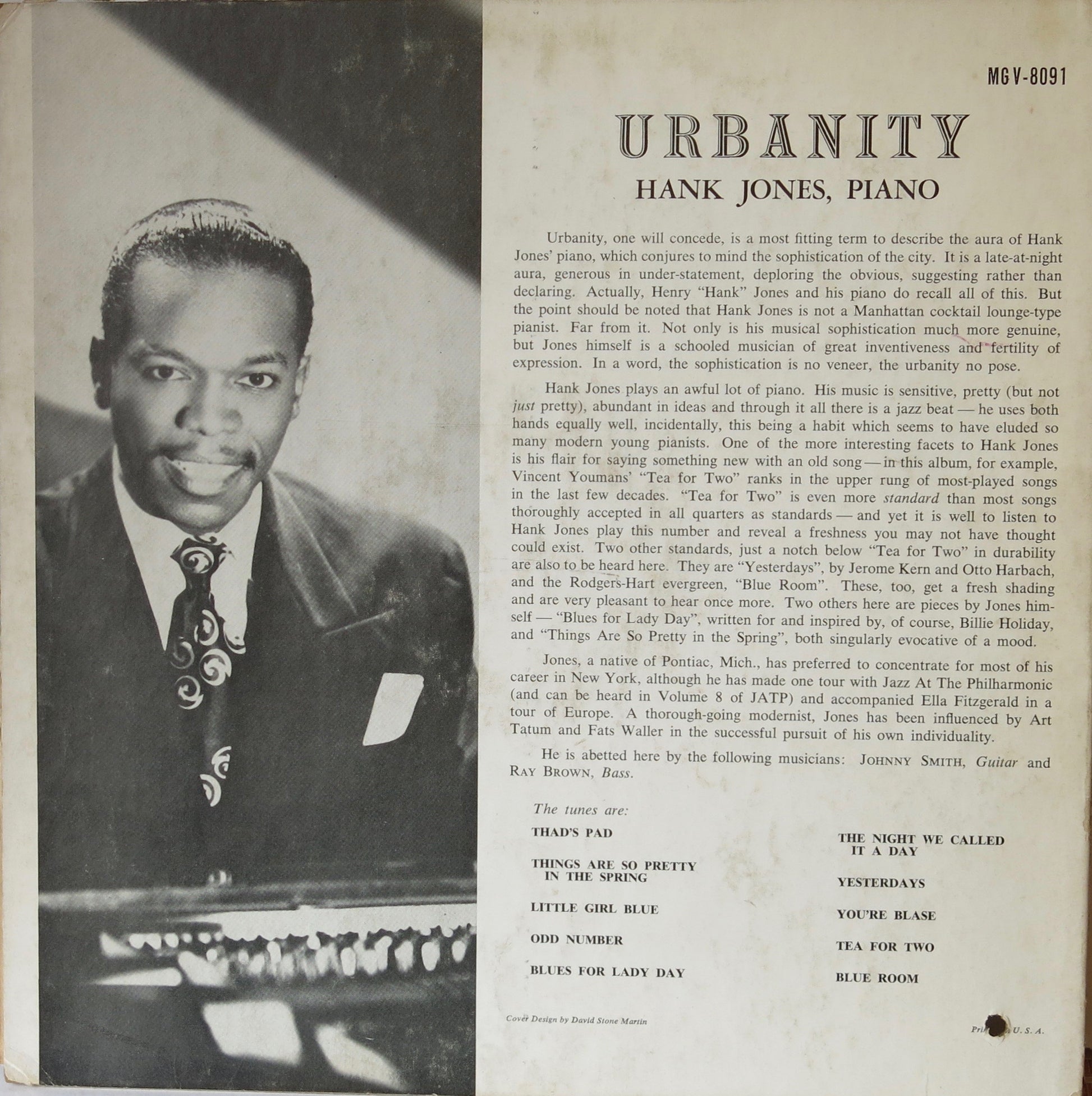 Hank Jones ‎– Urbanity - Verve